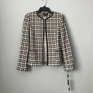 NEW Tahari Luxe Black Ivory Jacket